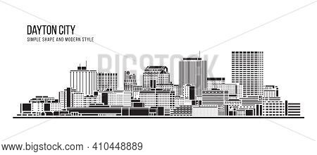 Cityscape Building Abstract Simple Shape And Modern Style Art Vector Design -  Dayton City