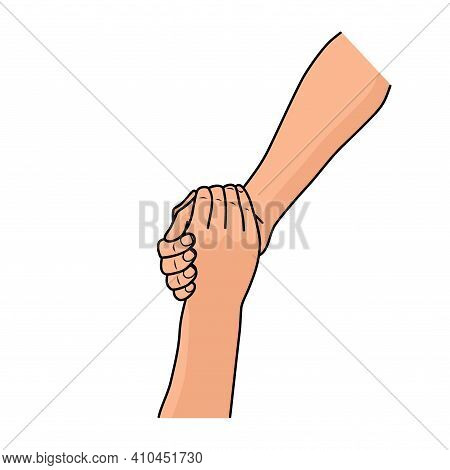 Hand Holding A Helping Hand. Vector Illustration.