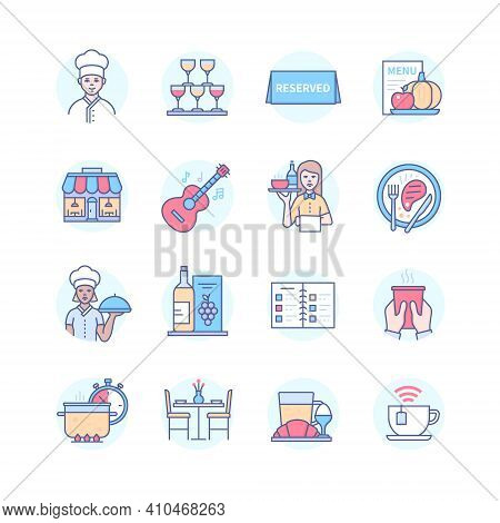 Restaurant - Modern Line Design Style Icons Set