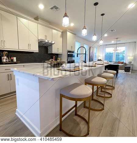A Beautifully Appointed Kitchen In A Townhome In Orlando, Florida.