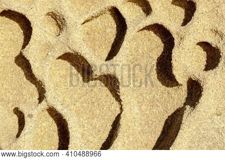 Tafoni Rock Formations In Coastal California. Bean Hollow State Beach, San Mateo County, California,