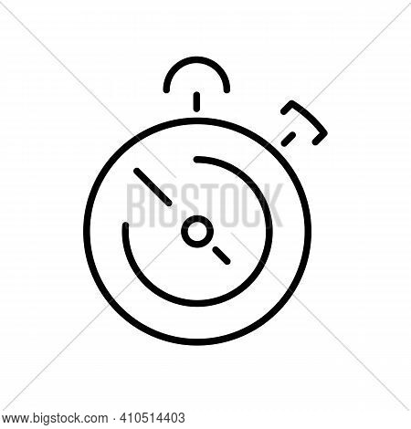 Stopwatch Or Timer Line Icon For Web And Mobile, Modern Minimalistic Flat Design. Minimal Sport Comp