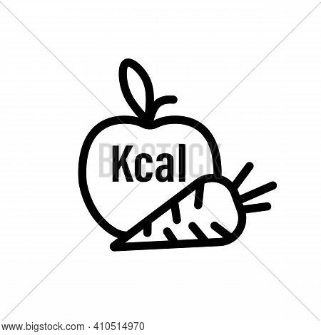 Pictogram Of Apple And Carrot With Calories. Organic Fruits And Vegetables, Vegetarian, Wellness, Fi