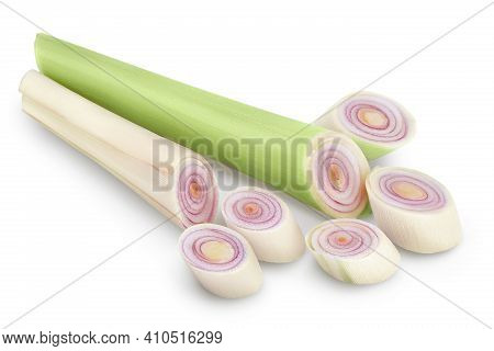 Fresh Lemongrass Isolated On White Background With Clipping Path And Full Depth Of Field