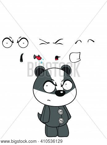Cute Little Furbelow Plush Toy Expressions Collection In Vector Format Very Easy To Edit