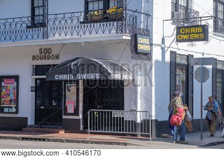 New Orleans, La - January 28: Famous Chris Owens Night Club On Bourbon Street On January 28, 2021 In