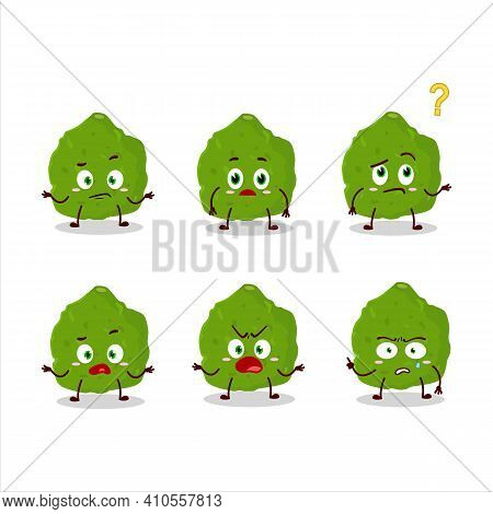 Cartoon Character Of Kaffir Lime Fruit With What Expression