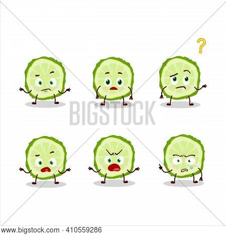 Cartoon Character Of Slice Of Kaffir Lime Fruit With What Expression