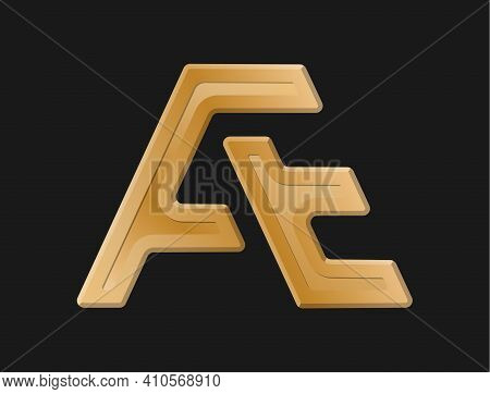 Stylized Lowercase Letters A And E, Connected By A Single Line For Logo, Monogram And Creative Desig
