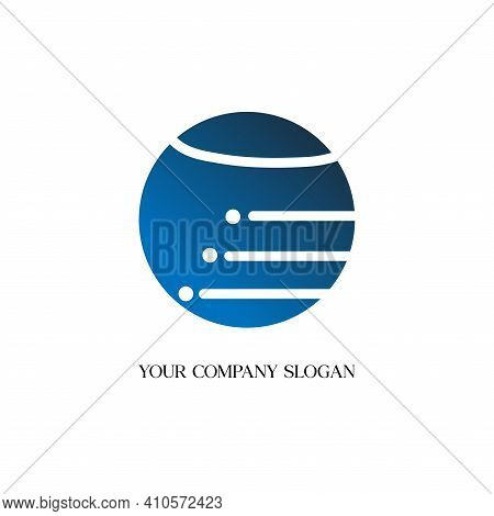 Global Technology Logo Vector With Blue And Black Gradient With The Combination Of White Color And I