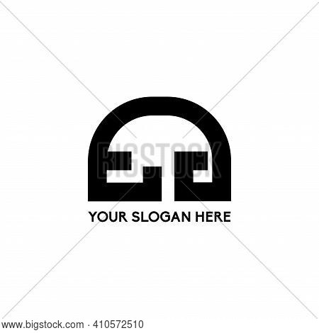 Abstract Initial Mg Lock Shape Logo Vector With Isolated White Background.