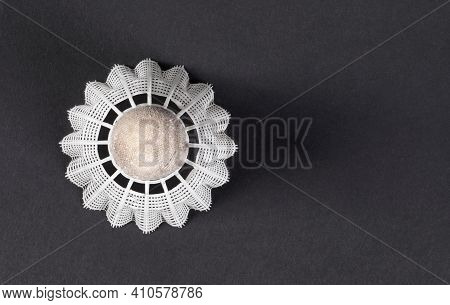 Close-up Of Very Old Shuttle Badminton, Isolated