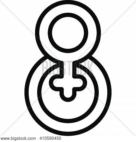 Eight With Femaile Gender Symbol Icon, International Women's Day Related Vector Illustration