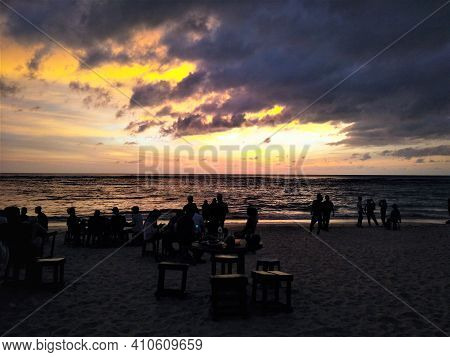 Sunset At The Beach In Aceh Just Before Evening,aceh Province, Indonesia On 19 July 2020.