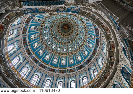 Russia, Istra, February 2021. Dome Of The Resurrection Cathedral Of The Voskresensky New-jerusalem S