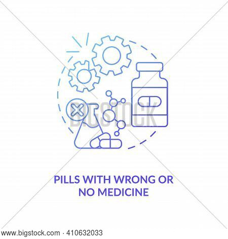 Pills With Wrong Or No Medicine Concept Icon. Online Drug Store Idea Thin Line Illustration. Safe Sh