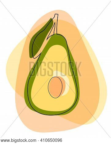 Abstract Avocado Vector Illustration. For Web-design, Posters, Prints Decortions
