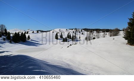View Of The Landscape Near The Col Dei Scios In Friuli Venezia Giulia, Italy. High Quality Photo