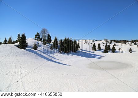 View Of The Landscape Near The Col Dei Scios In Friuli Venezia Giulia, Italy. High Quality Photo