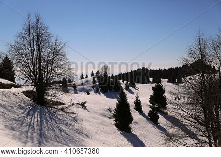 View Of The Landscape Near The Col Dei Scios In Friuli Venezia Giulia, Italy. High Quality Photo