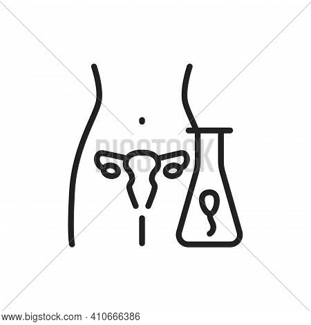 Artificial Insemination Color Line Icon. Outline Pictogram For Web Page.