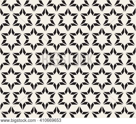 Vector Seamless Pattern. Modern Stylish Abstract Texture. Repeating Geometric Star Tiles