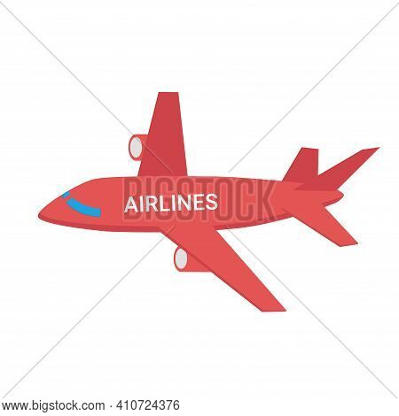 Red Plane Icon Vector Illustration For Web