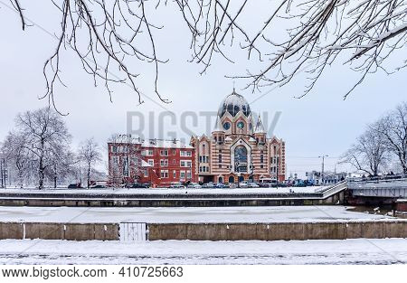 Kaliningrad, Russia, January 29, 2021. The New Liberal Synagogue. House Of Prayer For The Jewish Com