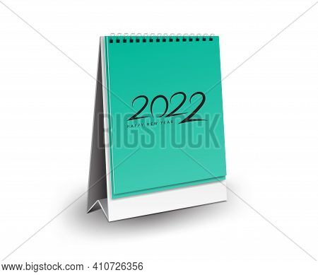 Calendar 2022 Template, Blank Desk Calendar 3d Mock Up Vector Illustration, Vertical Realistic Mock 