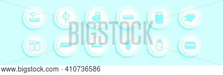 Set Of Usb Ports Cartoon Icon Design Template With Various Models. Modern Vector Illustration Isolat