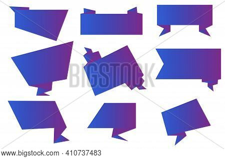 Purple Ribbons In Realistic Style. Vector Illustration. Blue Abstract Vector Set. Stock Image. Eps 1
