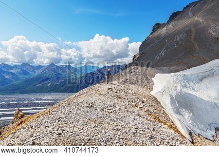Hike in  Alaska at summertime