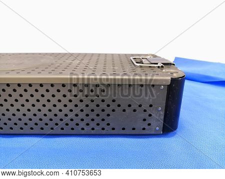 Medical Surgical Instrument Tray. Using For Sterilization Of Surgical Instruments