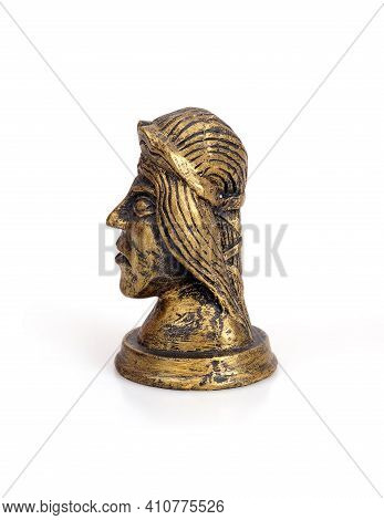 Figurine Scandinavian Goddess Frigg Isolated On White Background