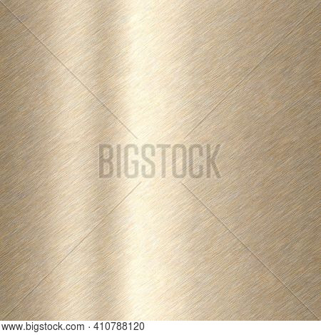 Shiny Brushed Metallic Gold Background Texture. Polished Metal Bronze Brass Plate. Sheet Metal Gloss