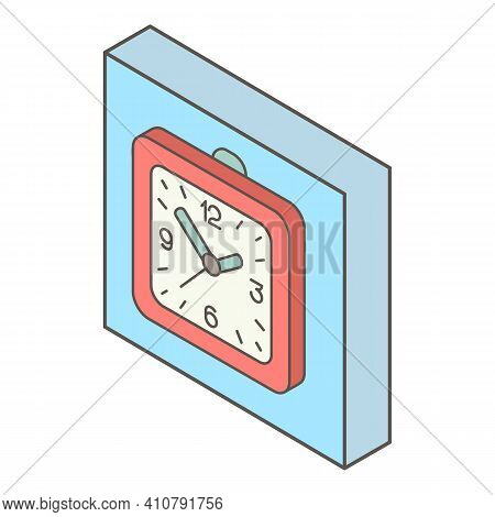 Square Clock Icon. Isometric Illustration Of Square Clock Vector Icon For Web