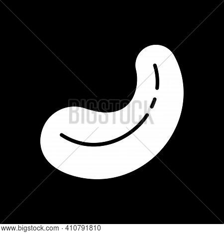 Cashew Dark Mode Glyph Icon. Raw Fresh Nut For Dietary. Nutrition And Nourishment, Healthy Eating. F