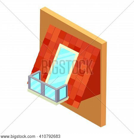 Roof Balcony Icon. Isometric Illustration Of Roof Balcony Vector Icon For Web