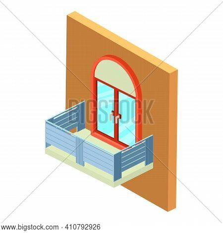 New Balcony Icon. Isometric Illustration Of New Balcony Vector Icon For Web