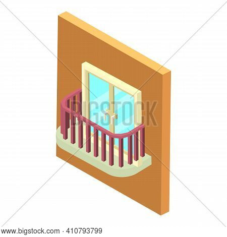 Small Balcony Icon. Isometric Illustration Of Small Balcony Vector Icon For Web