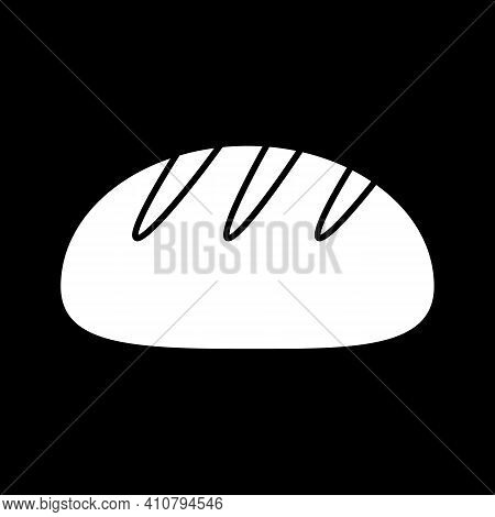 Bread Dark Mode Glyph Icon. Bun Loaf. Homemade Baked Goods. Bakery Food. Carbohydrate Source. Grocer