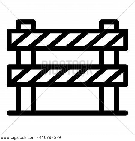 Roadblock Icon. Outline Roadblock Vector Icon For Web Design Isolated On White Background
