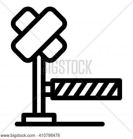 Closed Roadrail Barrier Icon. Outline Closed Roadrail Barrier Vector Icon For Web Design Isolated On