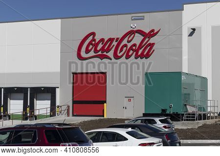 Whitestown - Circa March 2021: Coca-cola Plant. Coca-cola Manufactures Coke, Diet Coke, Sprite, Dasa