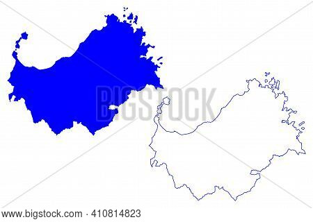 Sassari Province (italy, Italian Republic, Sardinia Region) Map Vector Illustration, Scribble Sketch