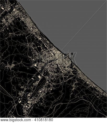 Map Of The City Of Pescara , Abruzzo, Italy