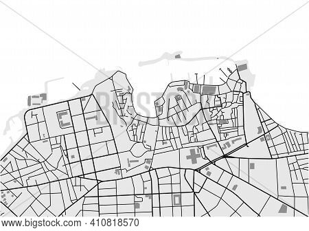Map Of The City Of Chania, Crete, Greece