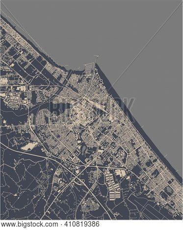 Map Of The City Of Rimini, Italy