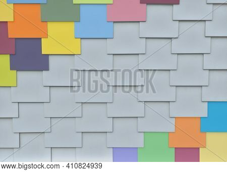 Abstract Background,partly Toned In Corners With Bright Mood Boosting Colors,made Of Siding Tiles Fo