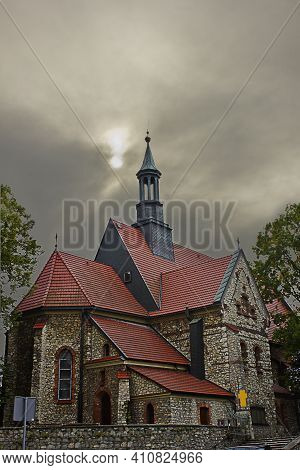 Catholic Church In The City Of Chrzanow, Poland. Sights Of Poland. Europe